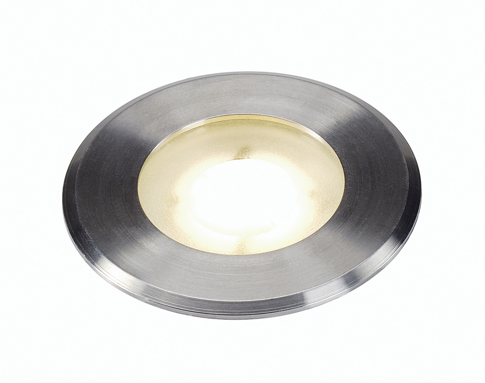 DASAR FLAT LED 230V Bodenein- baustrahler, rund, 4,3W LED, warmweiss, Edelstahlblende