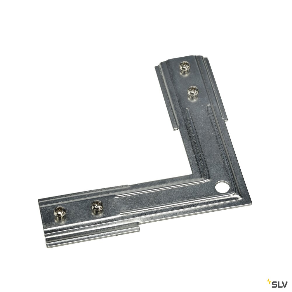 Stabilisator Eckverbinder für 1-Phasen-Hochvolt-Einbauschienen, Nickel matt