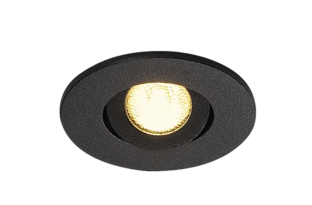 NEW TRIA MINI DL ROUND Set Downlight, mattschwarz, 30°, 3000K, inkl. Treiber, Clipfed.