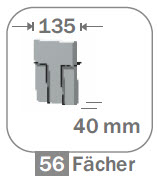 Glückwunschkartenständer mit 56 Fächern, B6 Hochformat