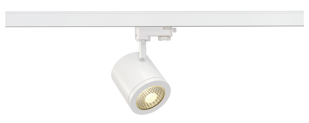 ENOLA_C 9 Spot für 3-Phasen-Hochvolt-Schienensysteme, inkl. 3-Phasen-Adapter, rund, weiß, 9W, 3000K, 55°