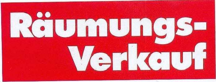 Werbeschild Räumungsverkauf