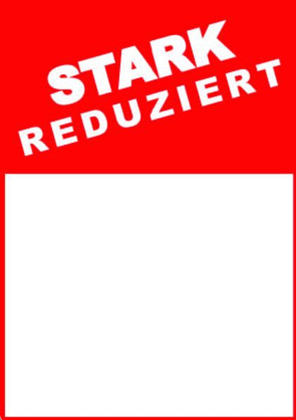 Werbeschild - aus Pappe "Stark Reduziert"