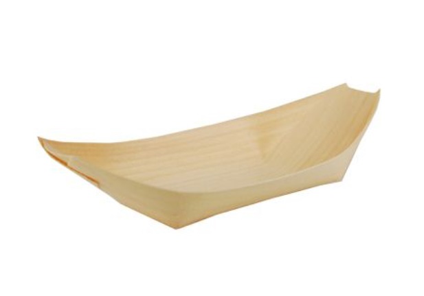 Fingerfood-Schalen aus Holz "pure", 19 x 10 cm "Schiffchen", VPE= 500 Stück (10x 50Stück)