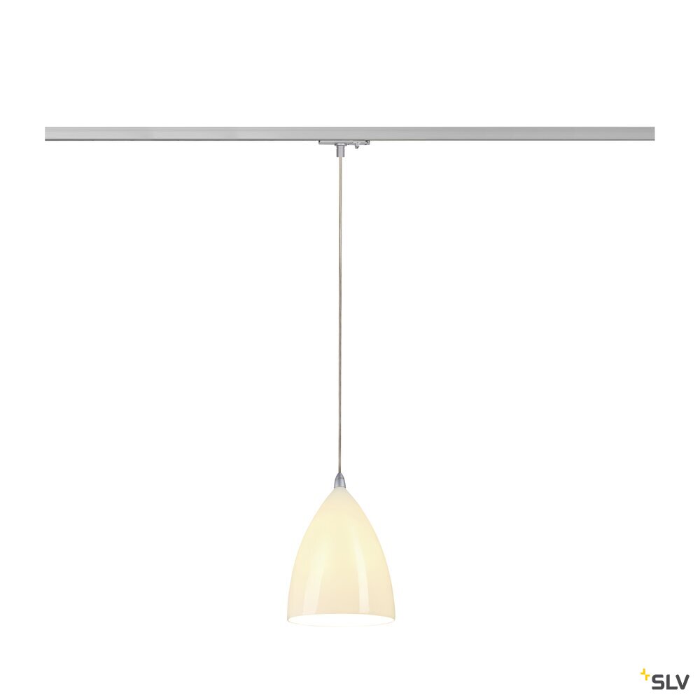 TONGA®, Pendelleuchte für Hochvolt-Stromschiene 1-Phasen, A60, Keramikschirm weiß, max. 60W, inkl. 1Phasen-Adapter