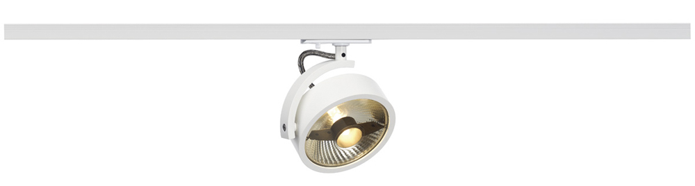 KALU TRACK QPAR111 Leuchtenkopf für 1-Phasen-Hochvolt-Stromschienen, weiß, inkl. 1-Phasen-Adapter