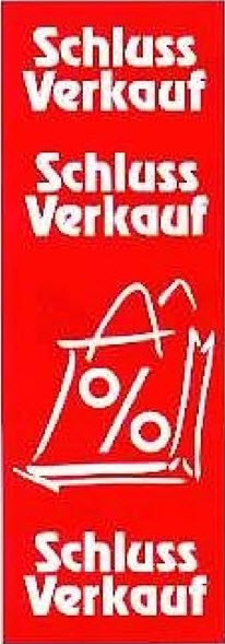 Werbeschild-Schluss Verkauf