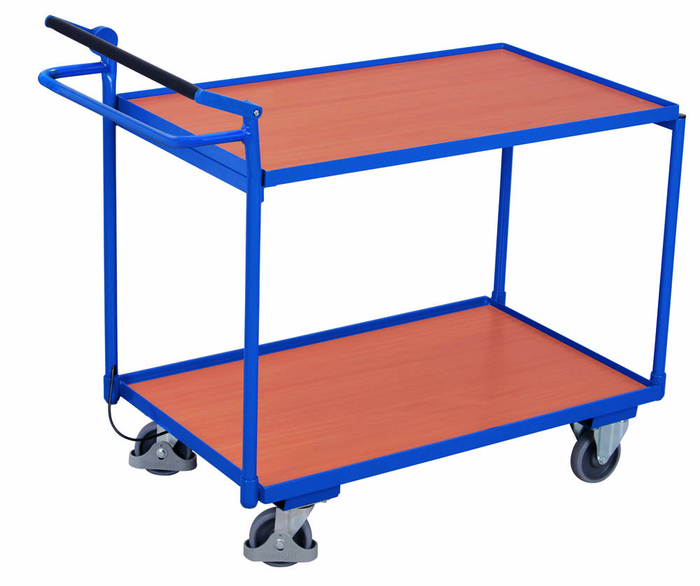 VARIOfit Tischwagen mit 2 Ladeflächen und Totmannbremse
