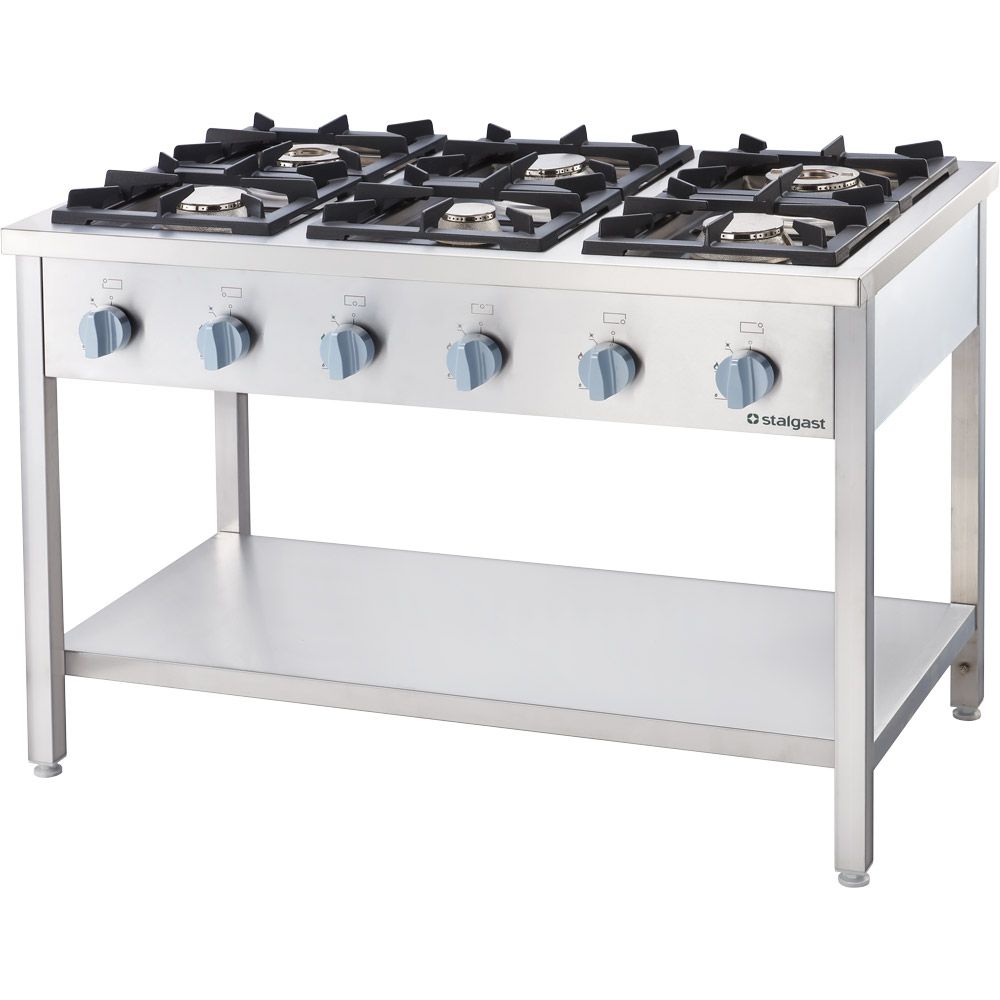 Gasherd mit 6 Brennern, 32,5 KW, mit Pilotflamme, 1200 x 700 x 850mm