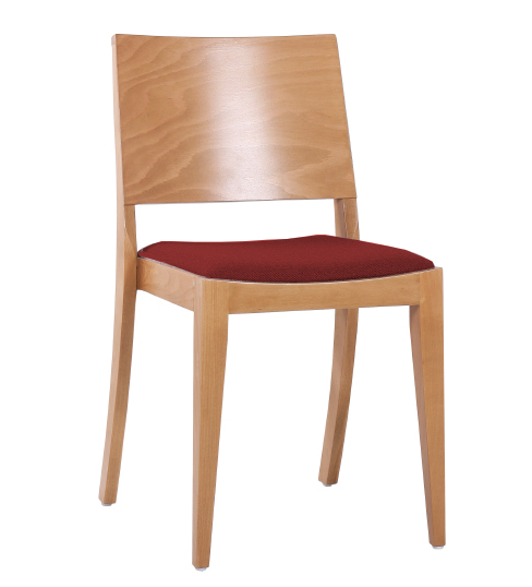 Pemora Holzstuhl EMILIA P ST mit Sitzpolster - Velour-Stoff, stapelbar