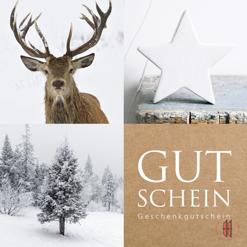 Geschenkgutschein Hirsch/Stern x-mas (12 Stück)