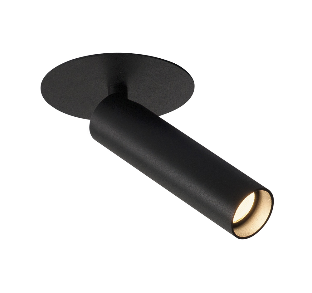 KARPO 30 Single Spot, Decken- einbauleuchte, Rosette flach, schwarz, 7,5W LED, 3000K,