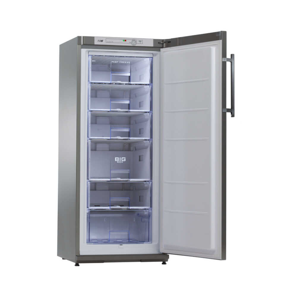 KBS Tiefkühlschrank mit Volltür TK 221 silver, stille Kühlung, 202 Liter