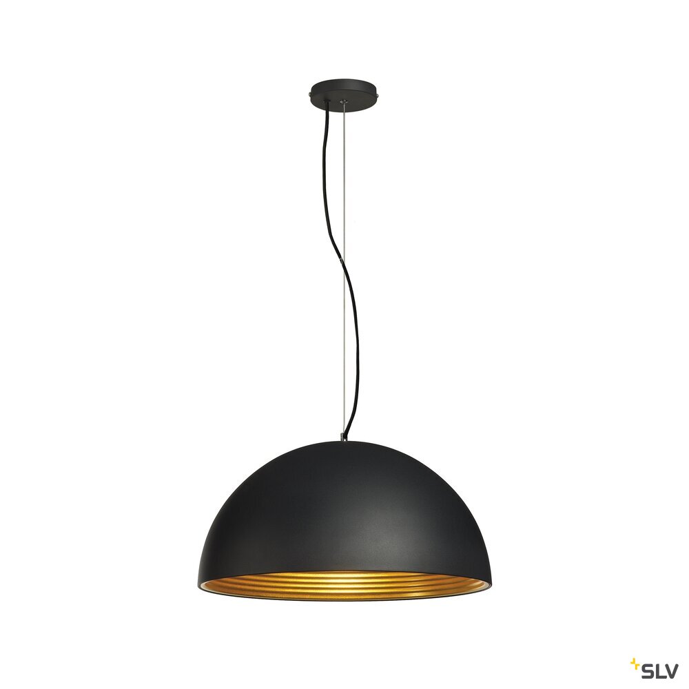 FORCHINI M 50, Pendelleuchte, A60, rund, schwarz/gold, Ø 50cm, max. 40W