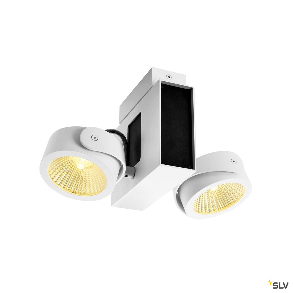 TEC KALU, LED Indoor Wand- und Deckenaufbauleuchte, double weiß/schwarz 3000K