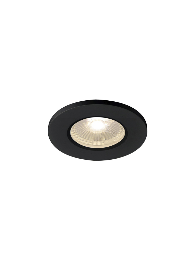 KAMUELA ECO LED Fire-rated Deckeneinbauleuchte, schwarz, 3000K, 38°, dimmbar, IP65
