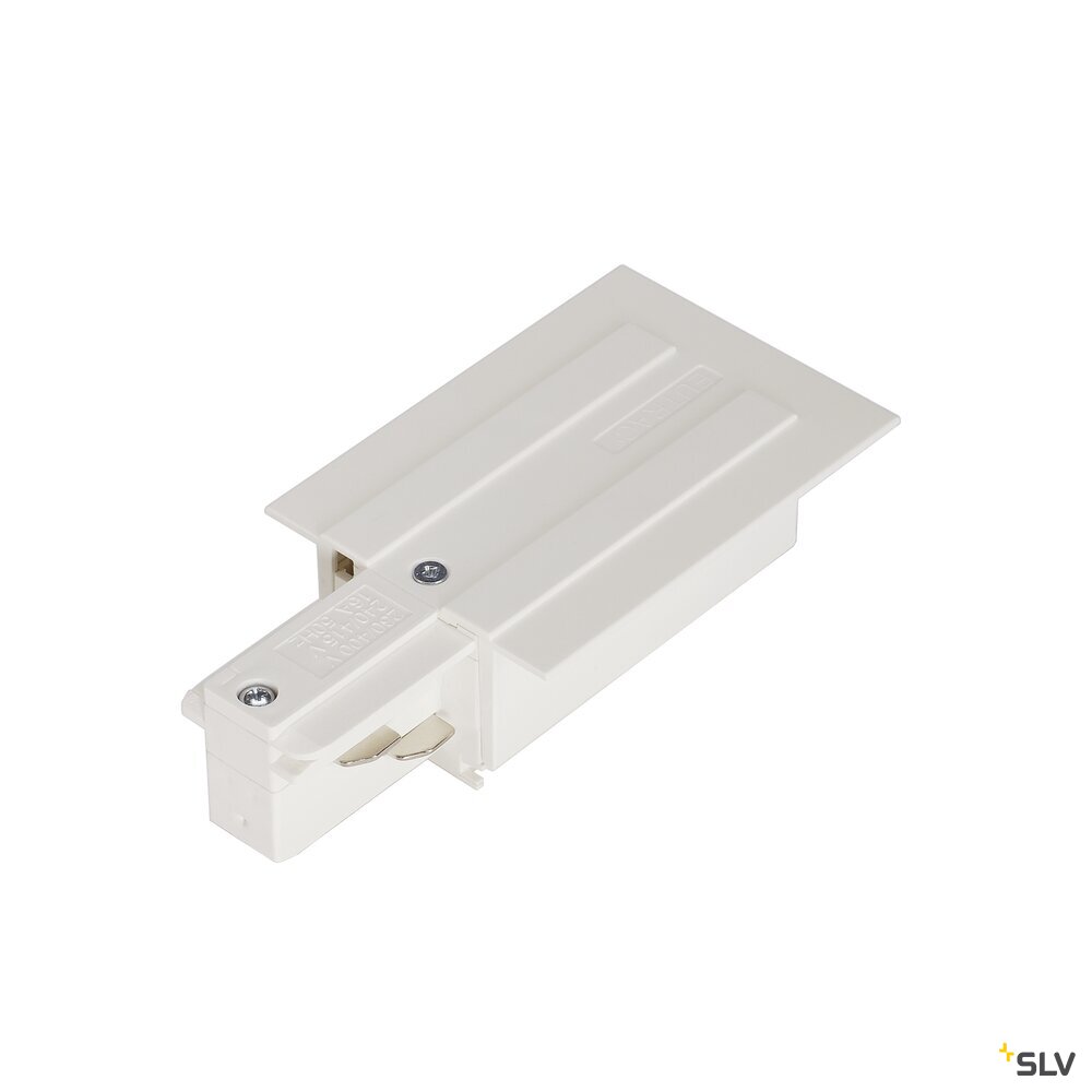 EUTRAC Einspeiser für 3-Phasen-Hochvolt-Einbauschienen, Erde links, weiß
