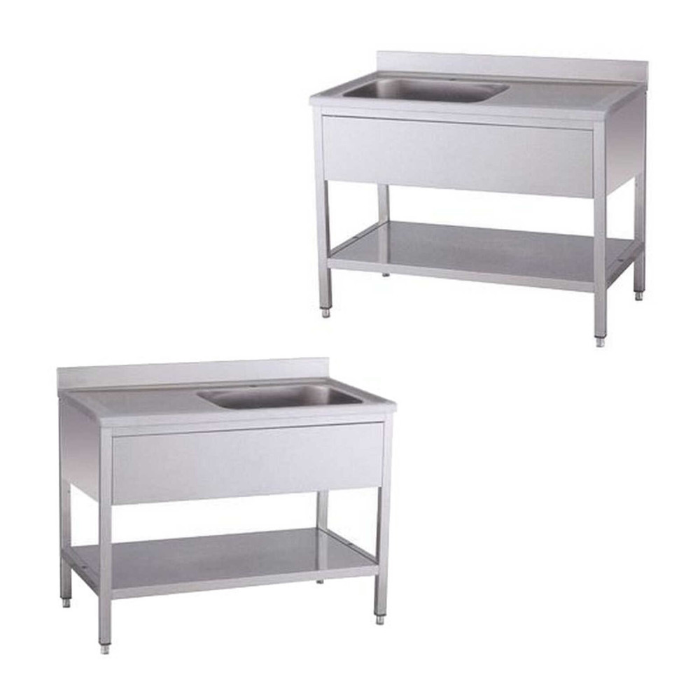 KBS Spültisch PRO, mit Abtropffläche, 1 Becken, 600 mm Bautiefe