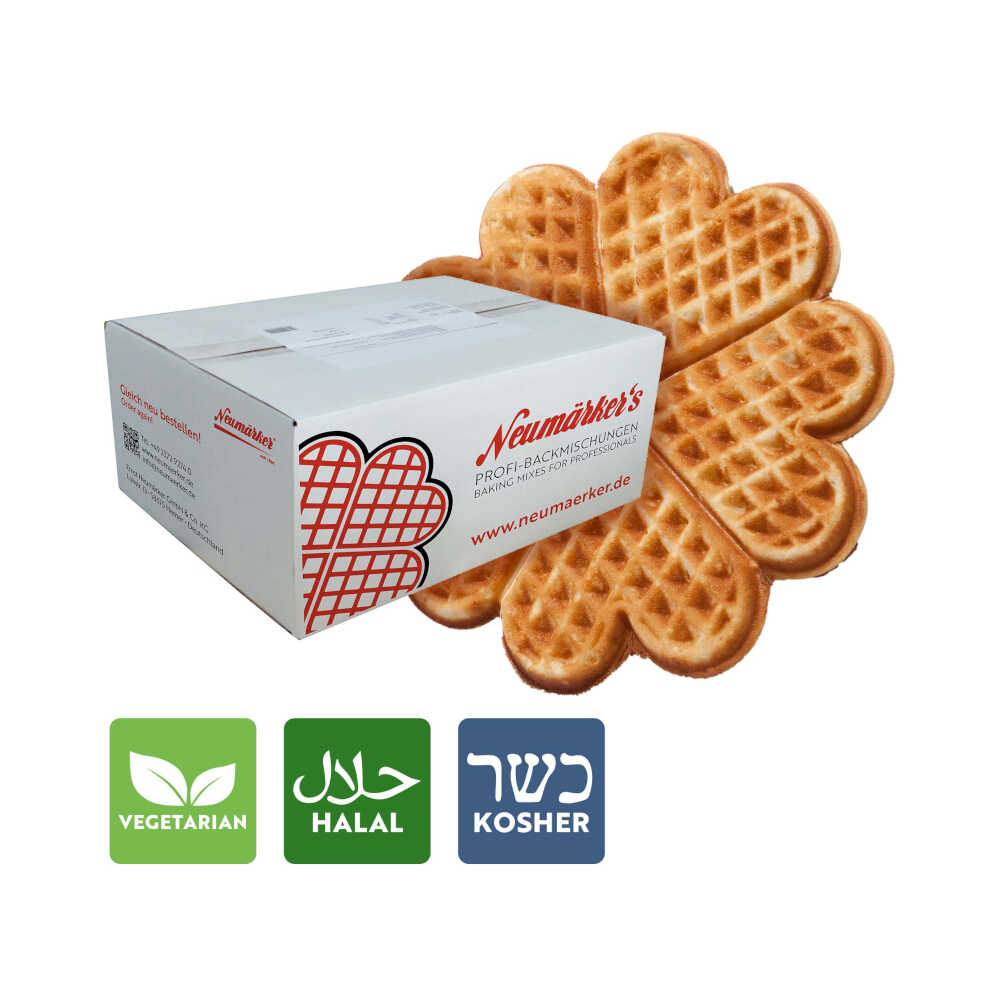 Waffel-Ready-Mix - Waffel-Backmischung für Gastro – VPE Karton à 10 kg (10x 1 kg)