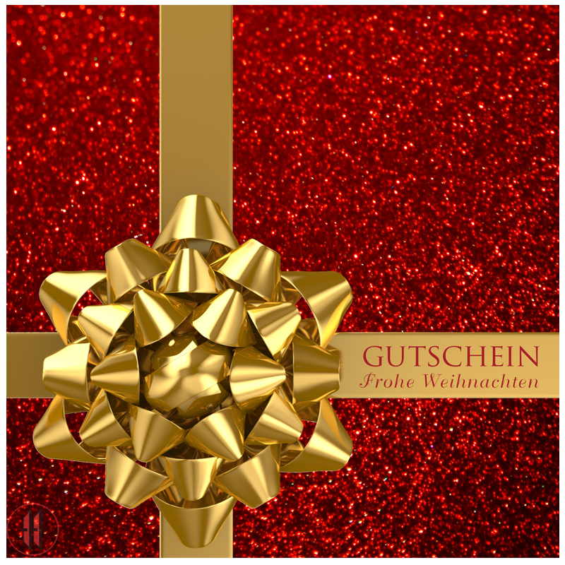Geschenkgutschein red Glitter (12 Stück)