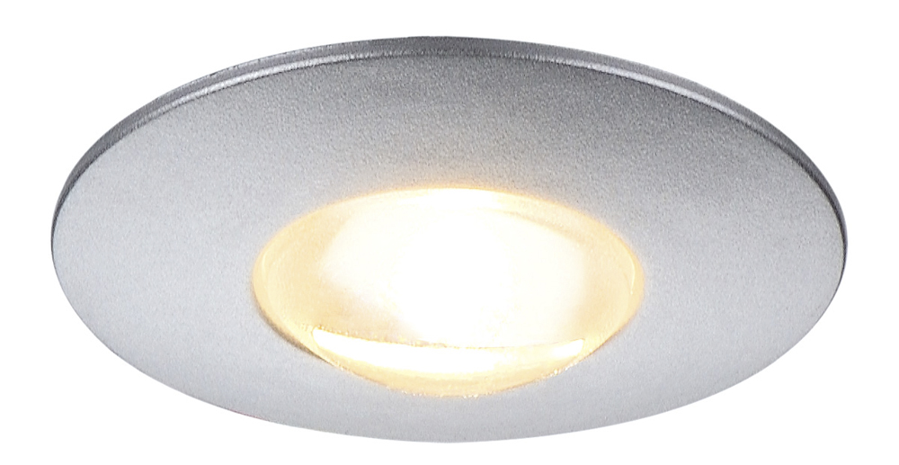 DEKLED Einbauleuchte, rund, silber metallic, 1W LED, warm- weiss, 3000K