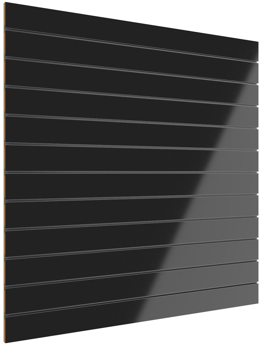 Spacewall light Lamellenwand Hochglanz schwarz inkl. Alu Schienen