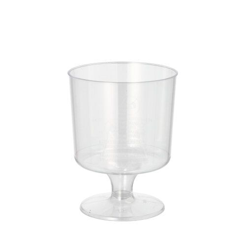 Einweg-Stielgläser (PS) 0,17 l Ø 6,6 cm x 8,6 cm glasklar mit Fuß, VPE= 540 Stück (54x 10)