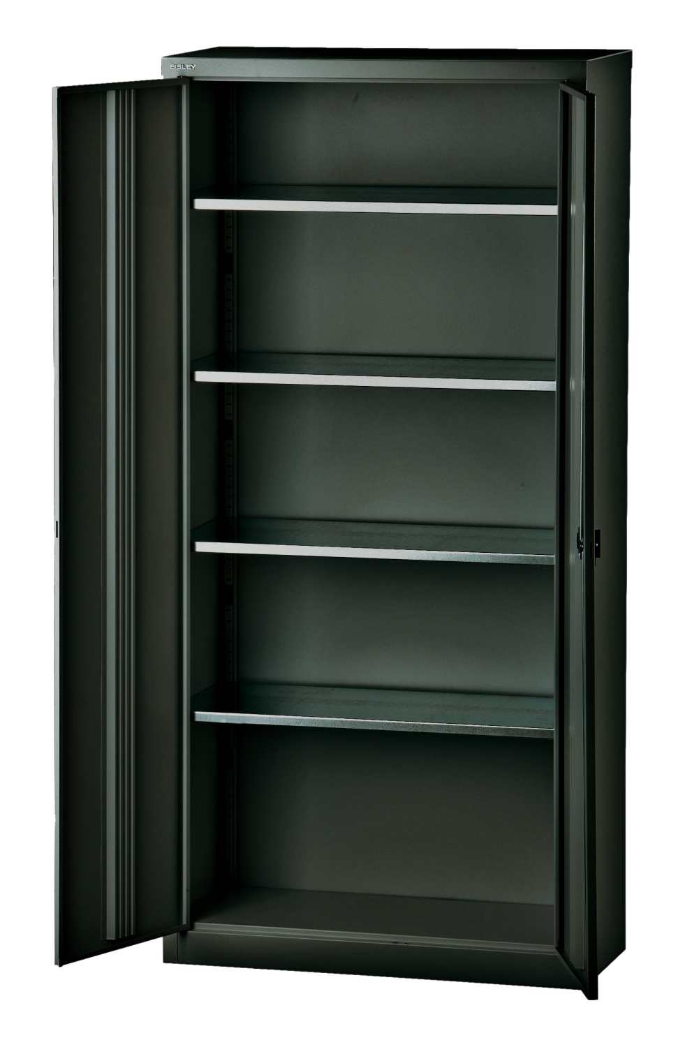 Bisley Flügeltürenschrank Universal - 4 verzinkte Fachböden 40cm Tiefe