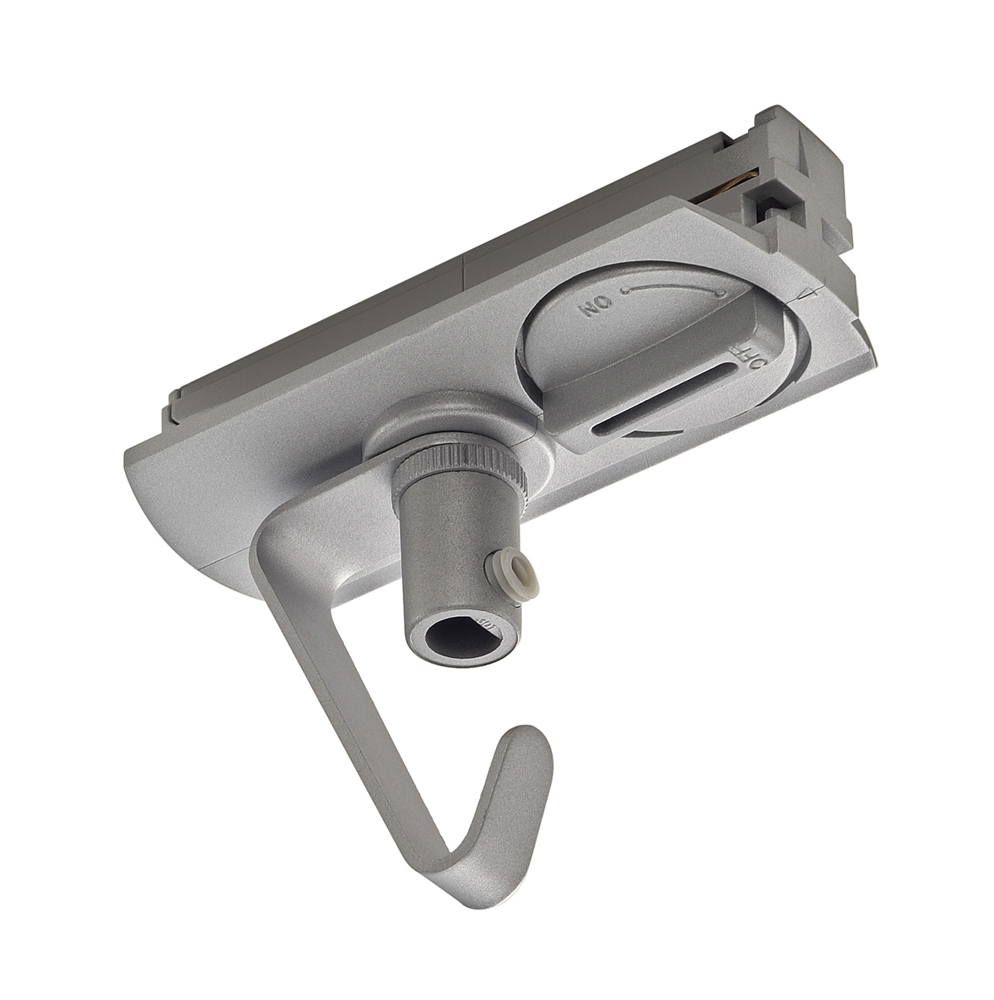 Adapter für 1-Phasen-Hochvolt-Schiene, silber, elektrisch, mit Haken