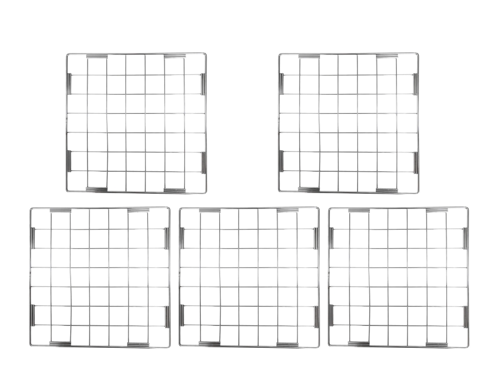 Steckgitter 35 x 35 cm, chrom, 5er Set