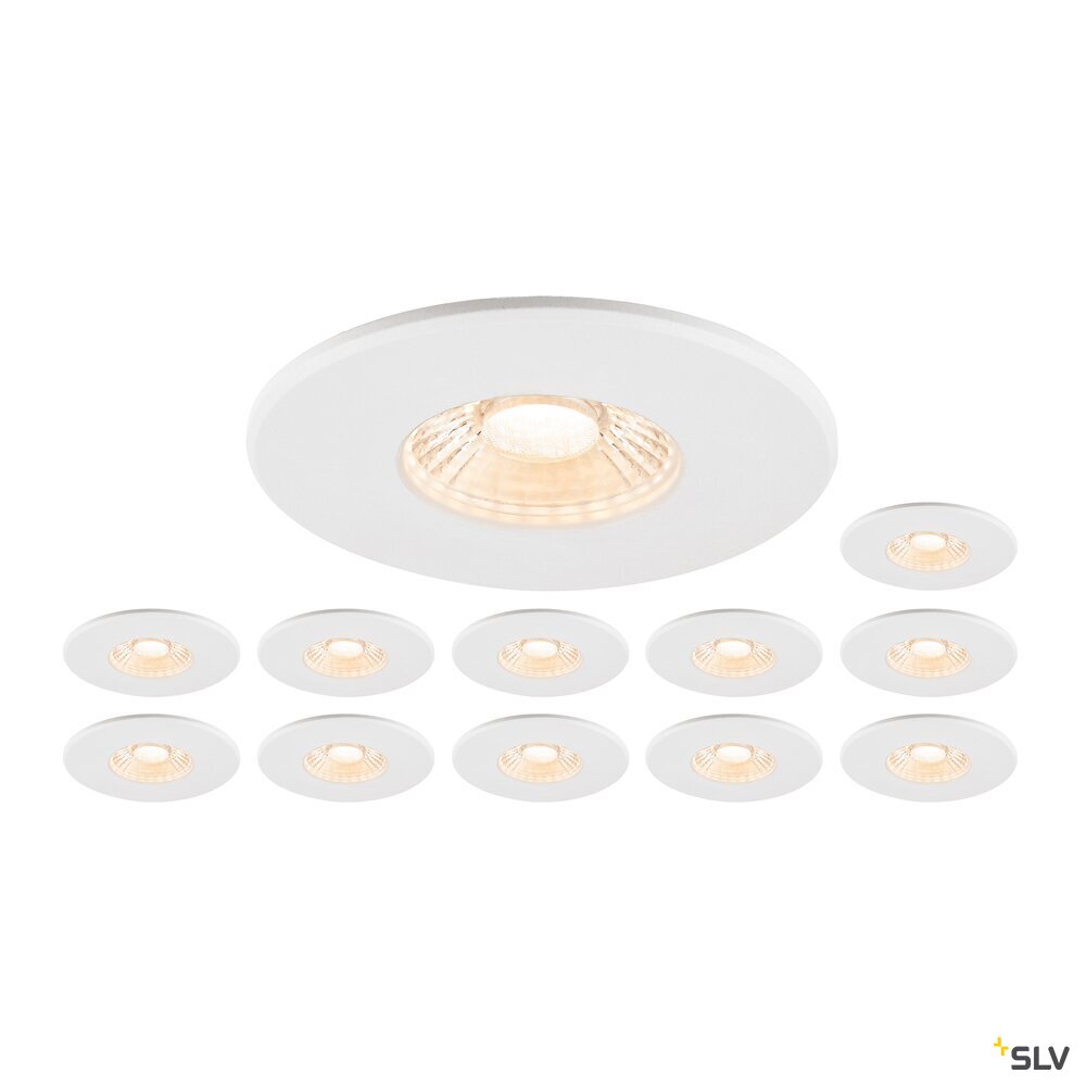 Set bestehend aus 12x 1007095 UNIVERSAL DOWNLIGHT PHASE IP65, 38° + UNIVERSAL DOWNLIGHT Abdeckung IP65, in weiß oder schwarz