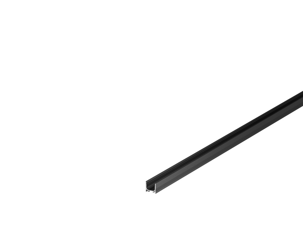 GRAZIA 10 LED Aufbauprofil, standard, gerillt, 2m, schwarz