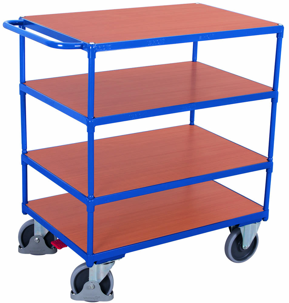 VARIOfit Schwerer Tischwagen mit 4 Ladeflächen