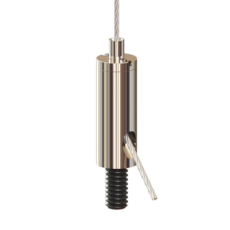 Drahtseilhalter Gripper 15 SE, vernickelt mit M5 Außengewinde 6 mm