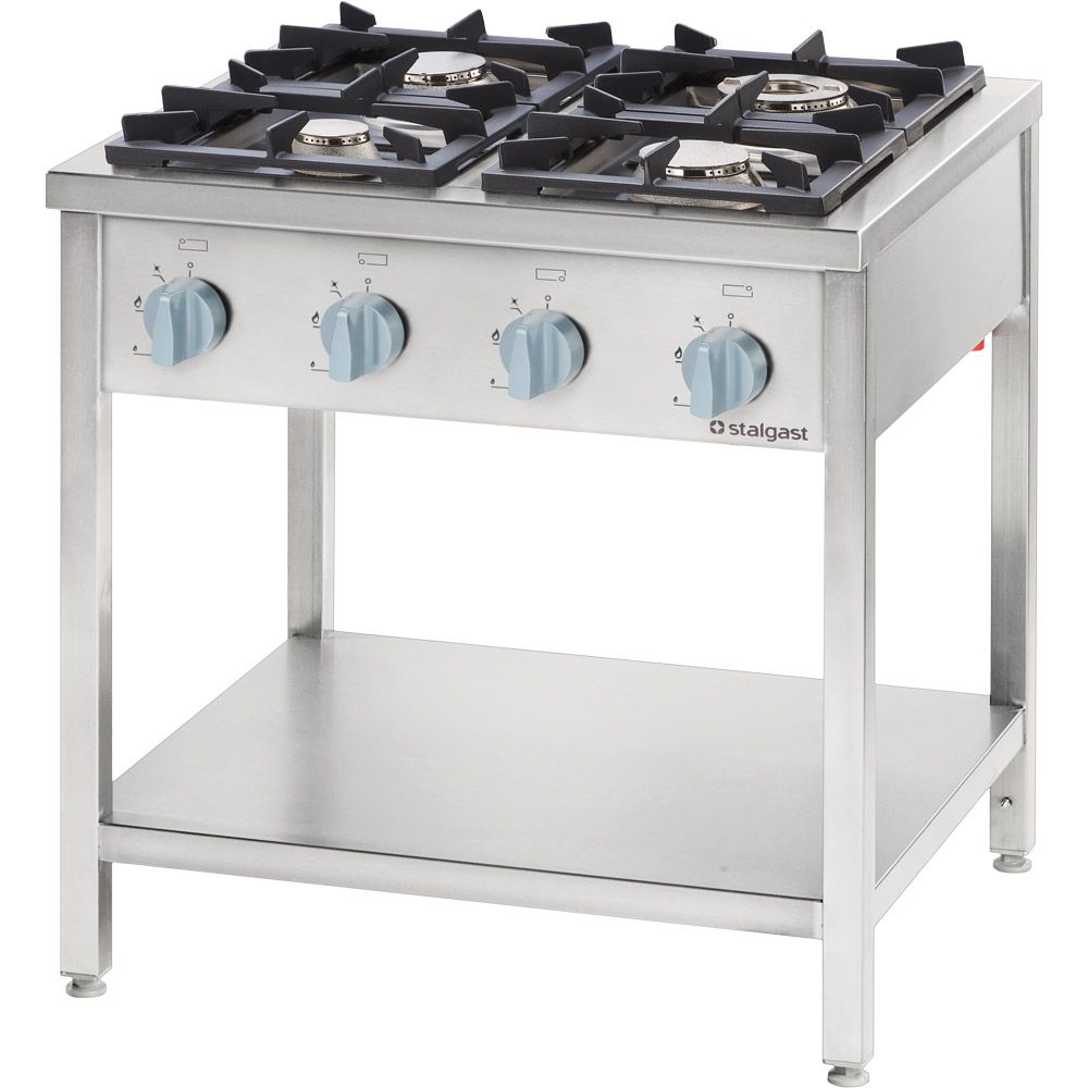 Gasherd mit 4 Brennern, 20,5 KW, mit Pilotflamme, 800 x 700 x 850mm