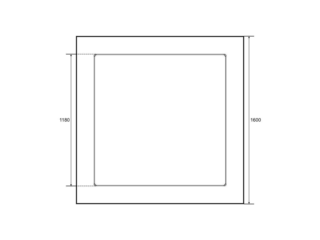 Mittelraumpräsenter 4-Eck Turm breit, Höhe 143cm