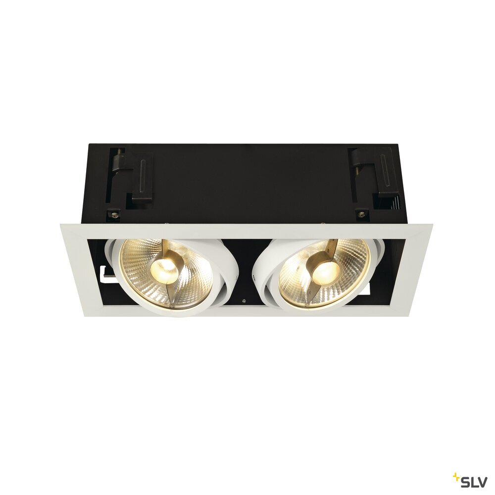 KADUX, Einbauleuchte, zweiflammig, QPAR111, rechteckig, weiß matt, max. 150W