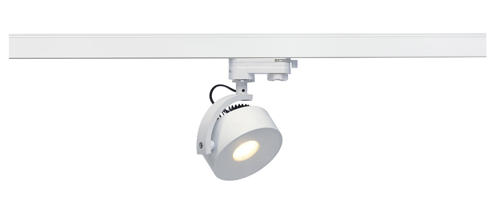 KALU TRACK LEDDISK Leuchtenkopf für 3-Phasen-Hochvolt-Schienensysteme, inkl. 3-Phasen-Adapter, weiß, 3000K