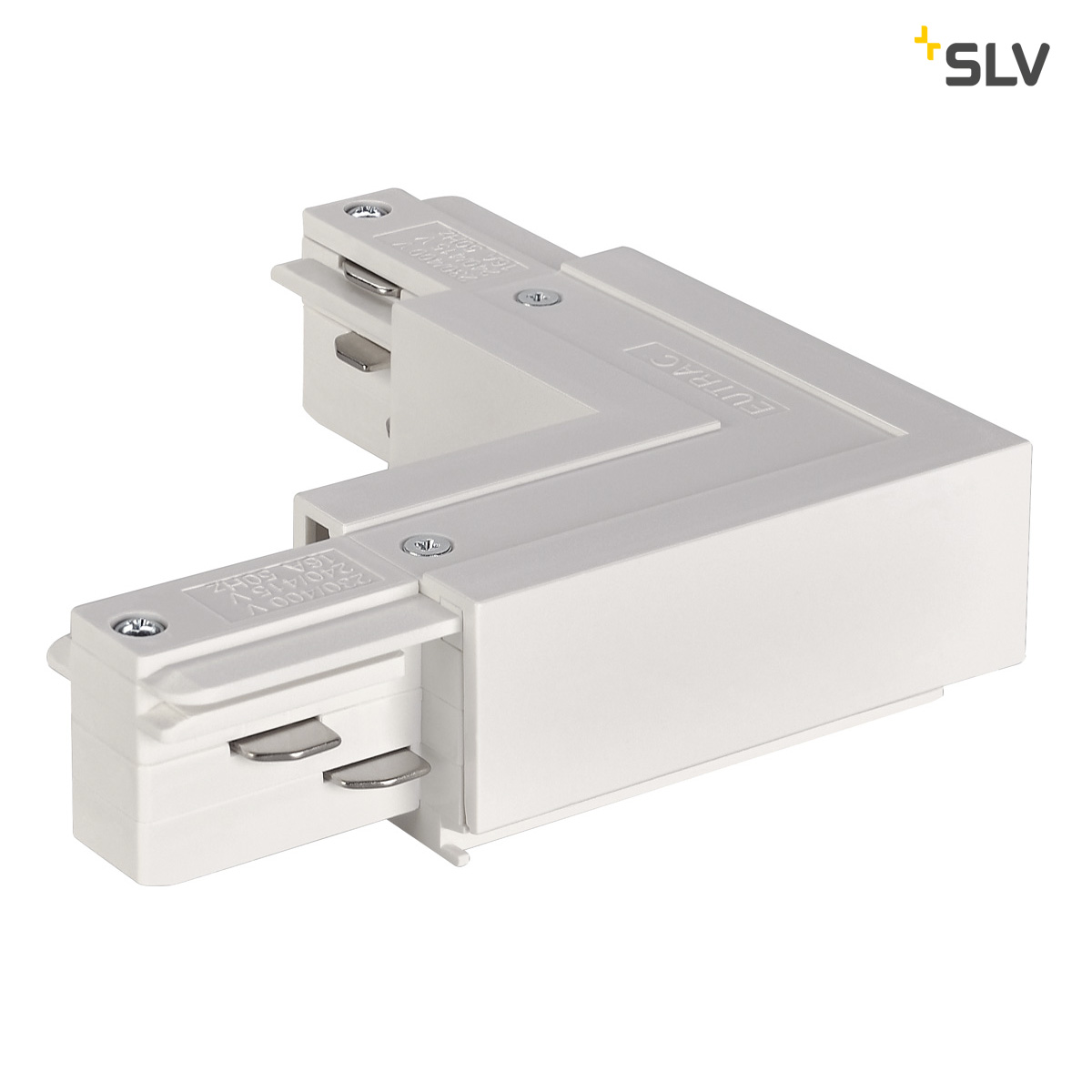 EUTRAC L-Verbinder für 3-Phasen-Hochvolt-Aufbauschienen, Erde innen, verkehrsweiß
