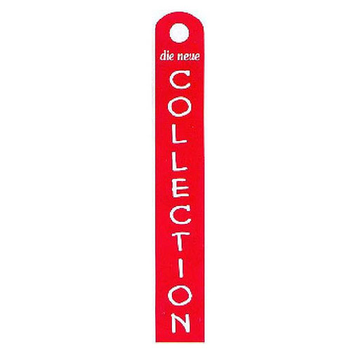 Aufhänger mit der Aufschrift "die neue Collection"