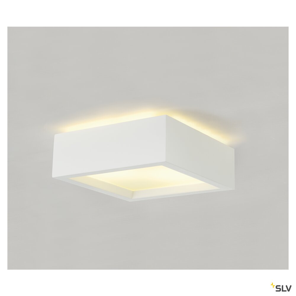 PLASTRA 104, Deckenleuchte, TC-DSE, eckig, weißer Gips, max. 50 W