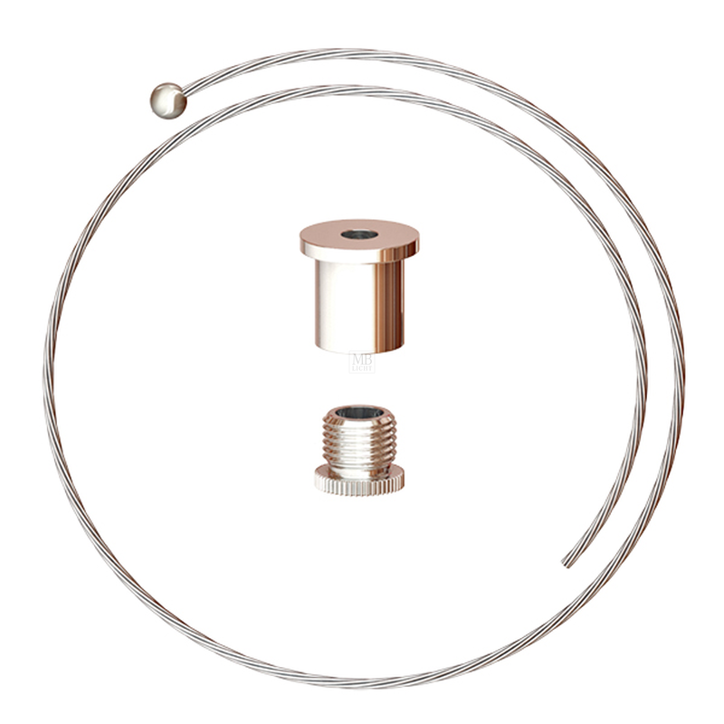 Abhängeset bestehend aus Deckenbefestiger, Drahtseil ø 1,5 mm, L=1500 mm