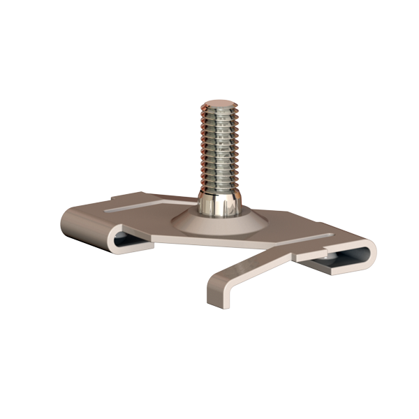 Deckenclip M6, verzinkt, für Rasterdecken, mit Gewindebolzen M6x10 mm