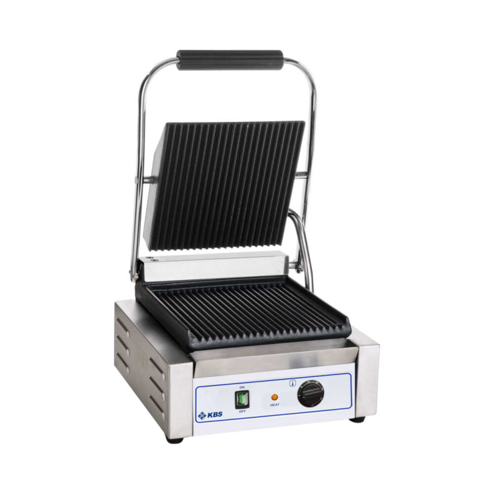 KBS Kontaktgrill Grillfläche 22x23 cm oben & unten gerillt, 1800 Watt, 230V