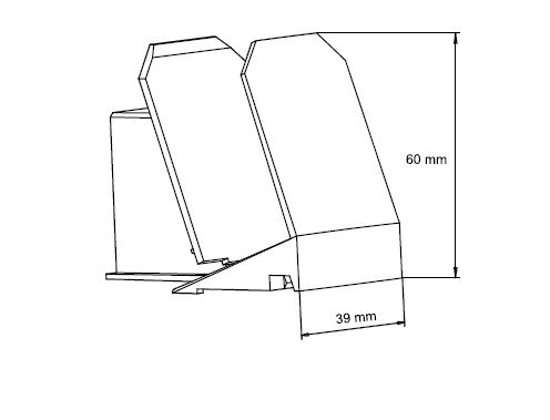 Vorschub mit Feder + S - PRV + SF H60 mit Front 60x39mm - geneigt 20°