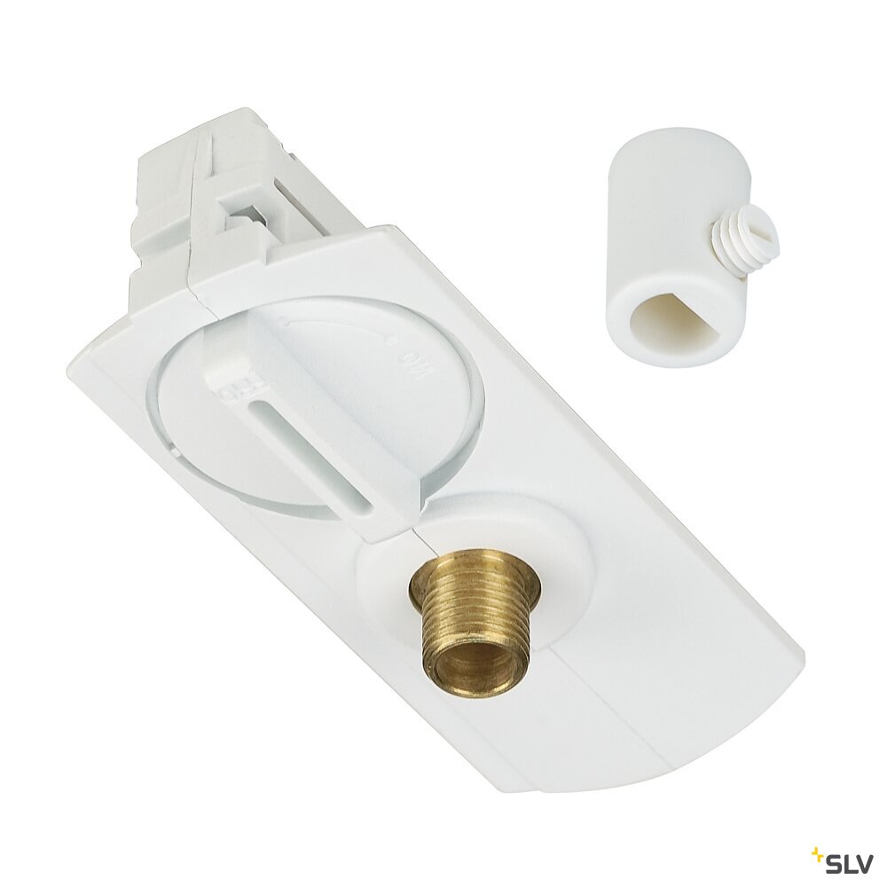 1-Phasen Pendelleuchtenadapter für 1-Phasen-Hochvolt-Aufbauschienen, inkl. Zugentlastung und Gewindestück