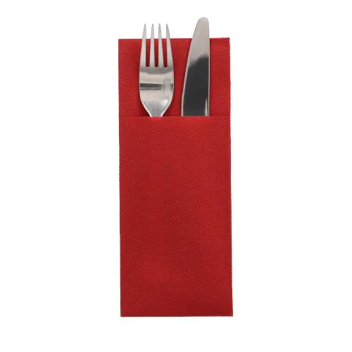 Airlaid Bestecktaschen, 40 x 33 cm, 1/8-Falz, bordeaux, VPE= 480 Stück (1x 480)