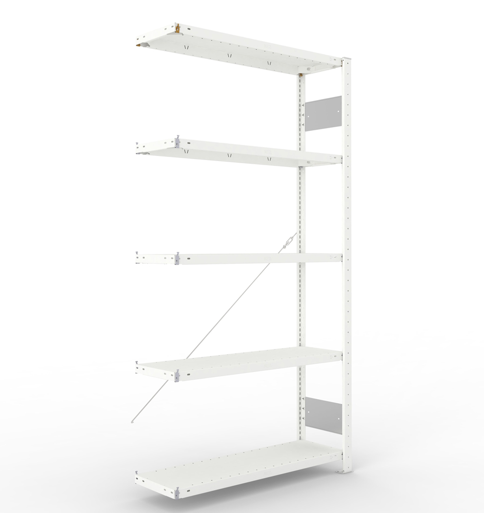 S3 CLIP 150 Anbauregal RAL 7035 mit 5-6 Böden - Breite 1000 mm