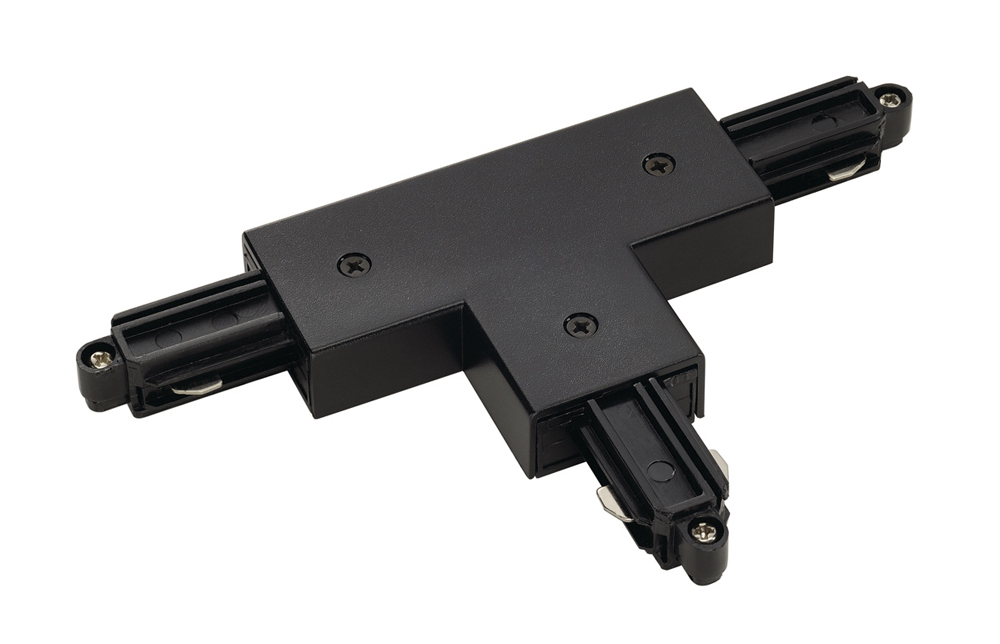 T-Verbinder für 1-Phasen-Hochvolt-Aufbauschienen, schwarz, Erde rechts