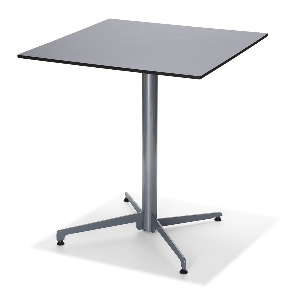 X Cross Tisch niedrig mit HPL Tischplatte 70 x 70cm - Gestell Grau